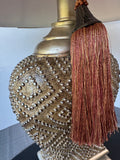 Textured Resin Table Lamp with Tassel Accent (WORKS)
