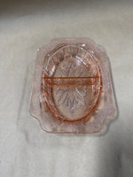 Pink Depression Glass Jeanette Adam Divided Relish Dish