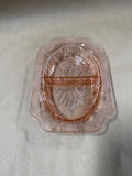 Pink Depression Glass Jeanette Adam Divided Relish Dish