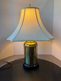 Brass Floral Etched Tea Canister Style Lamp (WORKS)