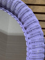 Purple Arched Wicker Mirror