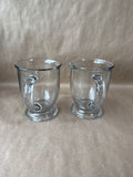 Clear Glass Coffee Mugs - Pair
