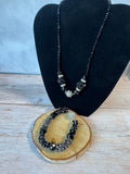 Black Beaded Magnetic Necklace & Bracelet Set