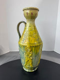 Italian Majolica Carved Vintage Pottery Jug and Vase AS IS (READ DESCRIPTION CAREFULLY)