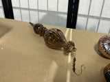 Brown Tone Glass Ornaments, 3 pc