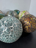 11-Piece Assorted Decorative Glass Orbs in Basket
