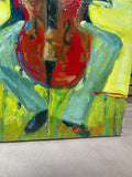 Cellist on Canvas Painting; Signed (Roland?)