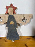 Primitive Folk Art Wooden Angel Wall Hanging
