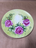 Floral Hand Painted Decorative Plate - Signed (B)