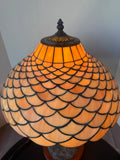 Artist Signed Tiffany Style Slag Glass & Bronze National Wild Turkey Federation Legacy Lamp (WORKS)