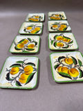 Jerywil Peaches Coasters With Case — Set Of 8