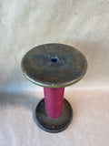 Wooden Vintage Spool With Maroon Thread (B)