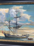 18th Century Ship/Maritime Oil Painting by Joe Hunt; Signed