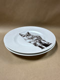 Pier 1 Snow Forest Fox Salad Plates — Pair (B)
