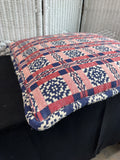 (C) Red Pennsylvania Dutch Style Throw Pillow