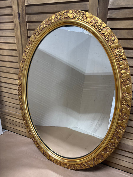 Vintage Oval Gold Mirror - AS IS
