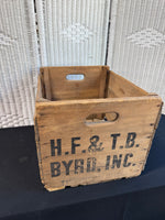 H.F. Byrd Virginia Vintage Wooden Apple Crate