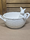 Ceramic Basket with Peeking Bunny