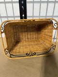 Rattan & Black Metal Basket