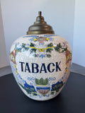 Dutch Delft Crackled Vintage Taback Tobacco Jar