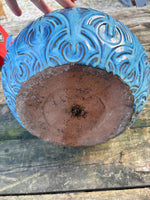 Blue Glazed Terracotta Planter