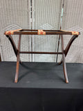 Dark Wooden Floral Folding Vintage Luggage Rack