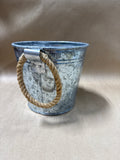Galvanized Metal Anchor Bucket With Rope Handles