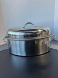 Home Trends Stainless Steel Oval Lidded Roaster with Rack