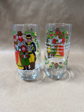 1984 Pair Of Christmas Carolers Drinking Glasses
