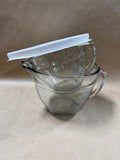 Pampered Chef Clear Glass Measuring Mixing Bowls With Lids - Pair