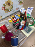 Floral Sewing Box with String/Asst Items