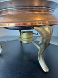 Copper & Brass Vintage Chafing Dish with Wooden Accents