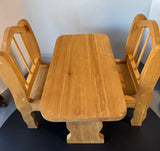 3-Piece Wooden Farmhouse Doll Table & Chairs