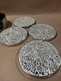 Set Of 4 Round Mosaic Coasters With Case