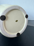 Large Cream Colored Embossed Ceramic Urn