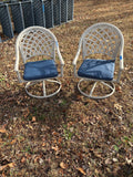 Pair of Aluminum Outdoor Swivel Chairs w/Cushions