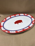 Large Williams-Sonoma Red White And Blue Pig Platter
