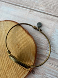 Elephant Bronze Tone Wire Bangle Bracelet