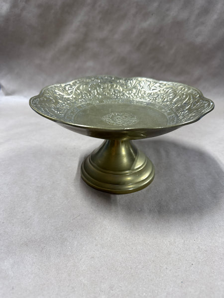 Heavy Solid Brass Pedestal Bowl