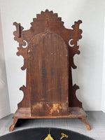 Wooden Vintage Gingerbread Mantel Clock with Key