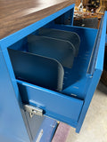 Blue Metal File Cabinet, 4 Drawers, with Key***HEAVY ITEM***READ DETAILS ON PICK UP POLICY***