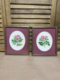 Pair Of Floral Needle Art