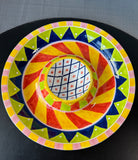 Bella Casa Colorful Fiesta Ceramic Chip & Dip Platter