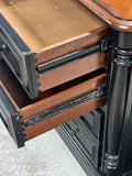 Two Tone (Black/Wood) Office Cabinet with File Drawer***HEAVY ITEM***READ DETAILS ON PICK UP POLICY***