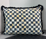 MacKenzie Childs Courtly Check Reversible Ruffled Rectangular Pillow