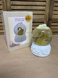 Twirling Swan Glitter Globe With Box WORKS