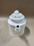 Hartley Greens Leeds Pottery Creamware Pierced Lace Teapot - With Box *** READ DESCRIPTION***