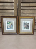 Pair of Italian Watercolor Prints; Signed