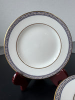 (C) 8-Piece Wedgwood England Palatia R4700 Greek Key Bone China Dessert/Bread Plates Set