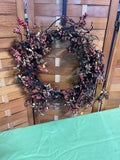 Rustic Farmhouse Style 20"D Wreath with Faux Berries
